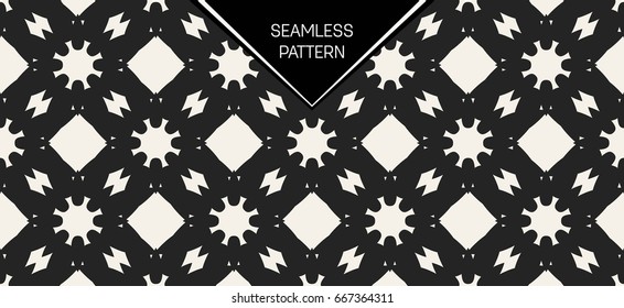 Abstract concept vector monochrome geometric pattern. Black and white minimal background. Creative illustration template. Seamless stylish texture. For wallpaper, surface, web design, textile, decor