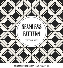 Abstract concept vector monochrome geometric pattern. Black and white minimal background. Creative illustration template. Seamless stylish texture. For wallpaper, surface, web design, textile, decor