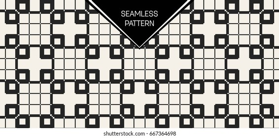Abstract concept vector monochrome geometric pattern. Black and white minimal background. Creative illustration template. Seamless stylish texture. For wallpaper, surface, web design, textile, decor
