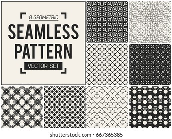 Abstract concept vector monochrome geometric pattern. Black and white minimal background. Creative illustration template. Seamless stylish texture. For wallpaper, surface, web design, textile, decor
