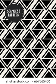 Abstract concept vector monochrome geometric pattern. Black and white minimal background. Creative illustration template. Seamless stylish texture. For wallpaper, surface, web design, textile, decor