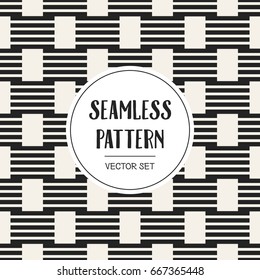 Abstract concept vector monochrome geometric pattern. Black and white minimal background. Creative illustration template. Seamless stylish texture. For wallpaper, surface, web design, textile, decor