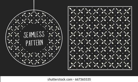 Abstract concept vector monochrome geometric pattern. Black and white minimal background. Creative illustration template. Seamless stylish texture. For wallpaper, surface, web design, textile, decor