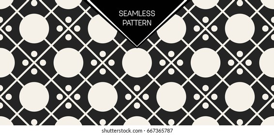 Abstract concept vector monochrome geometric pattern. Black and white minimal background. Creative illustration template. Seamless stylish texture. For wallpaper, surface, web design, textile, decor