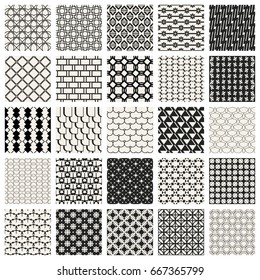 Abstract concept vector monochrome geometric pattern. Black and white minimal background. Creative illustration template. Seamless stylish texture. For wallpaper, surface, web design, textile, decor
