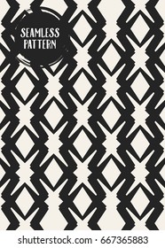 Abstract concept vector monochrome geometric pattern. Black and white minimal background. Creative illustration template. Seamless stylish texture. For wallpaper, surface, web design, textile, decor