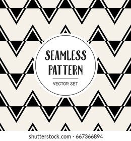 Abstract concept vector monochrome geometric pattern. Black and white minimal background. Creative illustration template. Seamless stylish texture. For wallpaper, surface, web design, textile, decor
