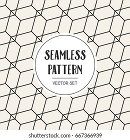 Abstract concept vector monochrome geometric pattern. Black and white minimal background. Creative illustration template. Seamless stylish texture. For wallpaper, surface, web design, textile, decor