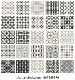 Abstract concept vector monochrome geometric pattern. Black and white minimal background. Creative illustration template. Seamless stylish texture. For wallpaper, surface, web design, textile, decor