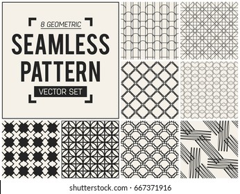Abstract concept vector monochrome geometric pattern. Black and white minimal background. Creative illustration template. Seamless stylish texture. For wallpaper, surface, web design, textile, decor