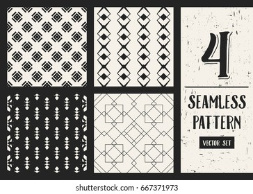 Abstract concept vector monochrome geometric pattern. Black and white minimal background. Creative illustration template. Seamless stylish texture. For wallpaper, surface, web design, textile, decor