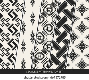 Abstract concept vector monochrome geometric pattern. Black and white minimal background. Creative illustration template. Seamless stylish texture. For wallpaper, surface, web design, textile, decor