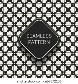 Abstract concept vector monochrome geometric pattern. Black and white minimal background. Creative illustration template. Seamless stylish texture. For wallpaper, surface, web design, textile, decor