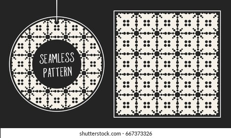 Abstract concept vector monochrome geometric pattern. Black and white minimal background. Creative illustration template. Seamless stylish texture. For wallpaper, surface, web design, textile, decor