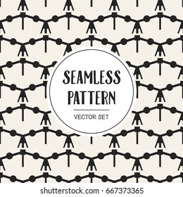 Abstract concept vector monochrome geometric pattern. Black and white minimal background. Creative illustration template. Seamless stylish texture. For wallpaper, surface, web design, textile, decor