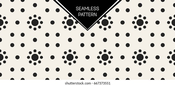 Abstract concept vector monochrome geometric pattern. Black and white minimal background. Creative illustration template. Seamless stylish texture. For wallpaper, surface, web design, textile, decor