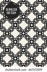 Abstract concept vector monochrome geometric pattern. Black and white minimal background. Creative illustration template. Seamless stylish texture. For wallpaper, surface, web design, textile, decor