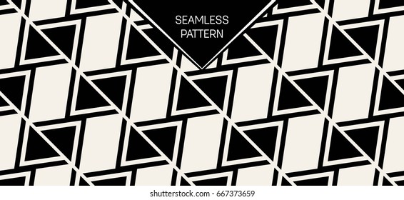 Abstract concept vector monochrome geometric pattern. Black and white minimal background. Creative illustration template. Seamless stylish texture. For wallpaper, surface, web design, textile, decor
