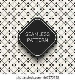 Abstract concept vector monochrome geometric pattern. Black and white minimal background. Creative illustration template. Seamless stylish texture. For wallpaper, surface, web design, textile, decor