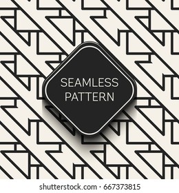 Abstract concept vector monochrome geometric pattern. Black and white minimal background. Creative illustration template. Seamless stylish texture. For wallpaper, surface, web design, textile, decor