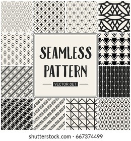 Abstract concept vector monochrome geometric pattern. Black and white minimal background. Creative illustration template. Seamless stylish texture. For wallpaper, surface, web design, textile, decor