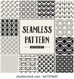 Abstract concept vector monochrome geometric pattern. Black and white minimal background. Creative illustration template. Seamless stylish texture. For wallpaper, surface, web design, textile, decor