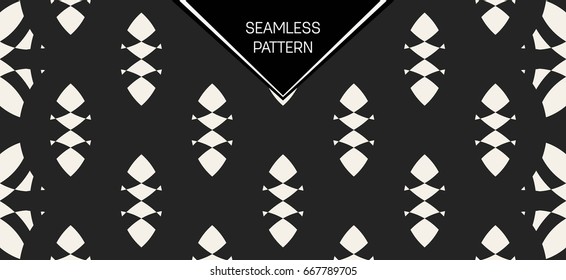 Abstract concept vector monochrome geometric pattern. Black and white minimal background. Creative illustration template. Seamless stylish texture. For wallpaper, surface, web design, textile, decor