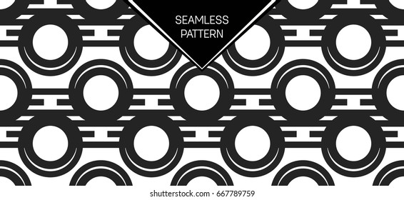 Abstract concept vector monochrome geometric pattern. Black and white minimal background. Creative illustration template. Seamless stylish texture. For wallpaper, surface, web design, textile, decor