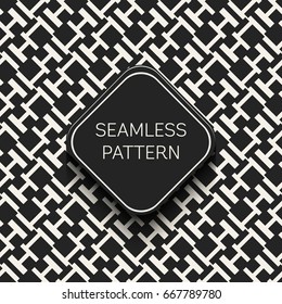 Abstract concept vector monochrome geometric pattern. Black and white minimal background. Creative illustration template. Seamless stylish texture. For wallpaper, surface, web design, textile, decor