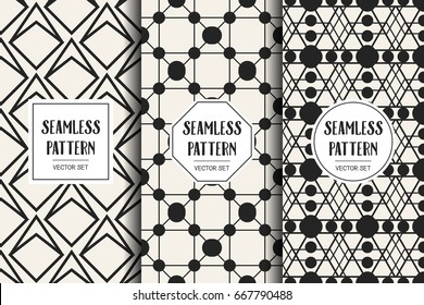 Abstract concept vector monochrome geometric pattern. Black and white minimal background. Creative illustration template. Seamless stylish texture. For wallpaper, surface, web design, textile, decor