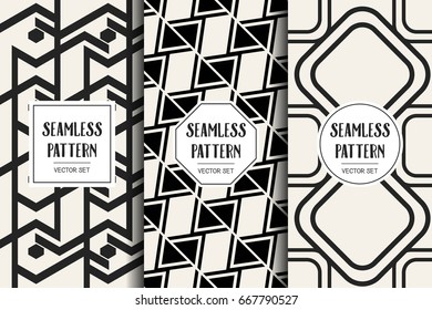Abstract concept vector monochrome geometric pattern. Black and white minimal background. Creative illustration template. Seamless stylish texture. For wallpaper, surface, web design, textile, decor