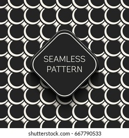 Abstract concept vector monochrome geometric pattern. Black and white minimal background. Creative illustration template. Seamless stylish texture. For wallpaper, surface, web design, textile, decor