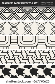 Abstract concept vector monochrome geometric pattern. Black and white minimal background. Creative illustration template. Seamless stylish texture. For wallpaper, surface, web design, textile, decor