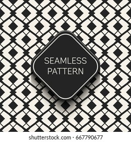 Abstract concept vector monochrome geometric pattern. Black and white minimal background. Creative illustration template. Seamless stylish texture. For wallpaper, surface, web design, textile, decor