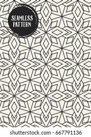 Abstract concept vector monochrome geometric pattern. Black and white minimal background. Creative illustration template. Seamless stylish texture. For wallpaper, surface, web design, textile, decor