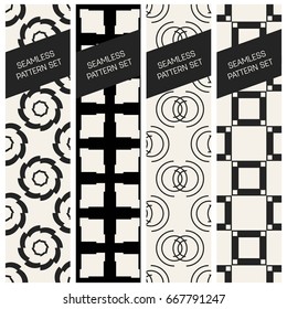 Abstract concept vector monochrome geometric pattern. Black and white minimal background. Creative illustration template. Seamless stylish texture. For wallpaper, surface, web design, textile, decor
