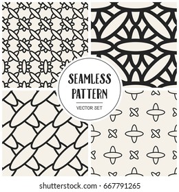 Abstract concept vector monochrome geometric pattern. Black and white minimal background. Creative illustration template. Seamless stylish texture. For wallpaper, surface, web design, textile, decor