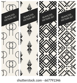 Abstract concept vector monochrome geometric pattern. Black and white minimal background. Creative illustration template. Seamless stylish texture. For wallpaper, surface, web design, textile, decor