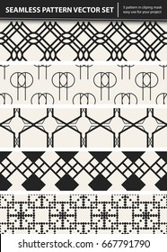 Abstract concept vector monochrome geometric pattern. Black and white minimal background. Creative illustration template. Seamless stylish texture. For wallpaper, surface, web design, textile, decor