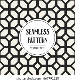 Abstract concept vector monochrome geometric pattern. Black and white minimal background. Creative illustration template. Seamless stylish texture. For wallpaper, surface, web design, textile, decor