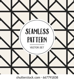 Abstract concept vector monochrome geometric pattern. Black and white minimal background. Creative illustration template. Seamless stylish texture. For wallpaper, surface, web design, textile, decor