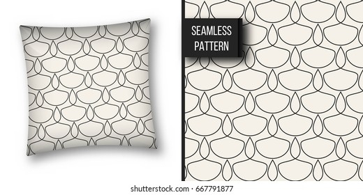 Abstract concept vector monochrome geometric pattern. Black and white minimal background. Creative illustration template. Seamless stylish texture. For wallpaper, surface, web design, textile, decor