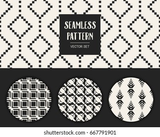 Abstract concept vector monochrome geometric pattern. Black and white minimal background. Creative illustration template. Seamless stylish texture. For wallpaper, surface, web design, textile, decor