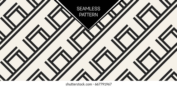 Abstract concept vector monochrome geometric pattern. Black and white minimal background. Creative illustration template. Seamless stylish texture. For wallpaper, surface, web design, textile, decor