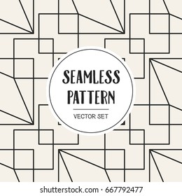 Abstract concept vector monochrome geometric pattern. Black and white minimal background. Creative illustration template. Seamless stylish texture. For wallpaper, surface, web design, textile, decor