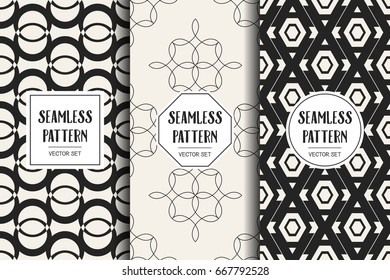 Abstract concept vector monochrome geometric pattern. Black and white minimal background. Creative illustration template. Seamless stylish texture. For wallpaper, surface, web design, textile, decor