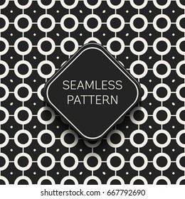 Abstract concept vector monochrome geometric pattern. Black and white minimal background. Creative illustration template. Seamless stylish texture. For wallpaper, surface, web design, textile, decor