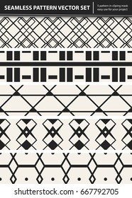 Abstract concept vector monochrome geometric pattern. Black and white minimal background. Creative illustration template. Seamless stylish texture. For wallpaper, surface, web design, textile, decor