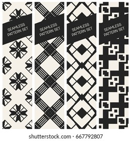 Abstract concept vector monochrome geometric pattern. Black and white minimal background. Creative illustration template. Seamless stylish texture. For wallpaper, surface, web design, textile, decor
