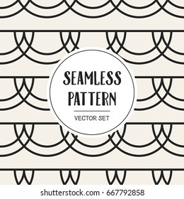 Abstract concept vector monochrome geometric pattern. Black and white minimal background. Creative illustration template. Seamless stylish texture. For wallpaper, surface, web design, textile, decor